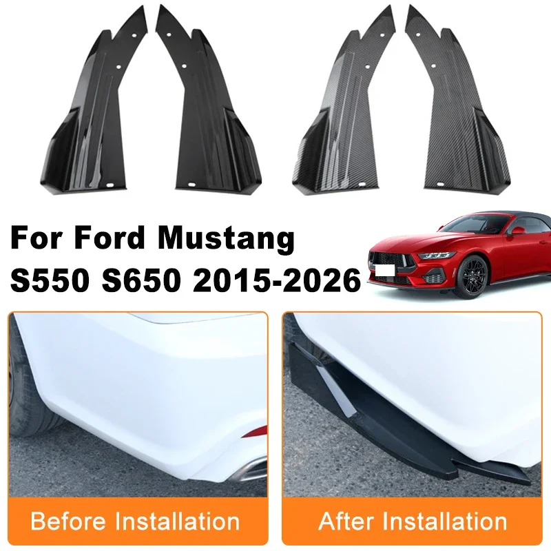 Car Rear Bumper Spoiler Lip Diffuser Side Skirt Splitter Wrap Angle Anti-Crash Protection For Ford Mustang S550 S650 2015-2026