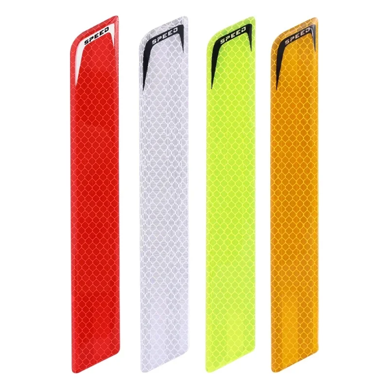 2 Pcs Universal Car Reflective Warning Stickers Rear Bumper Anti-Collision Strip Auto Exterior Safety Accessories