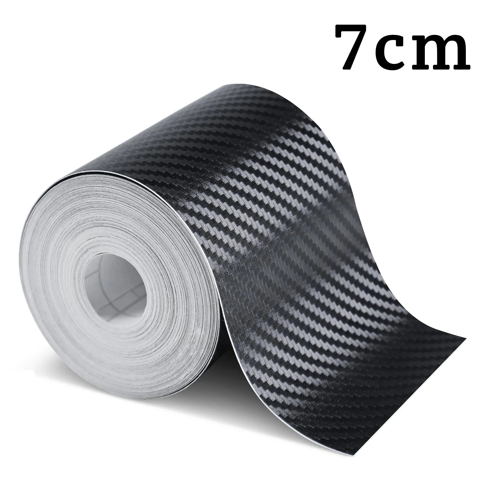 3D Carbon Fiber Protective Film Tape 1-10M Waterproof Back Glue Vinyl Sticker For Car Door Mirror Anti-collision DIY Decor Strip