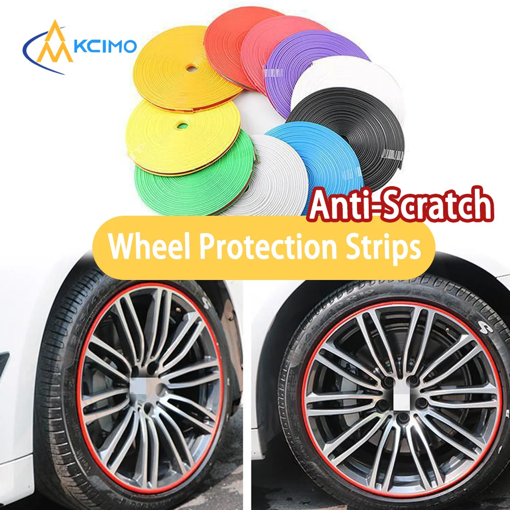 8M Wheel Protection Strips for All Car Models Anti-Collision Car Rim Edge Decorative Protectors Wheel Protection Rings Universal