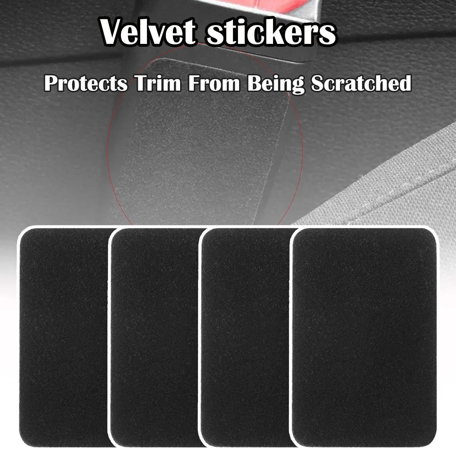 Car Seatbelt Buckle Anti-Collision Sticker Pads Lock Clip Protector Safety Belt Anti-Noise Silencer Black Accessories