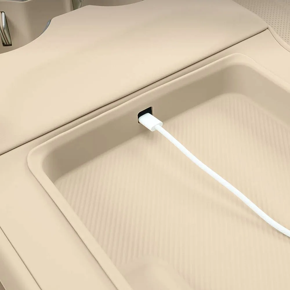 Fit For New AITO M7 2026 Rear Armrest Storage Box Automotive Modification Parts Original Car Color Waterproof Silicone Pad