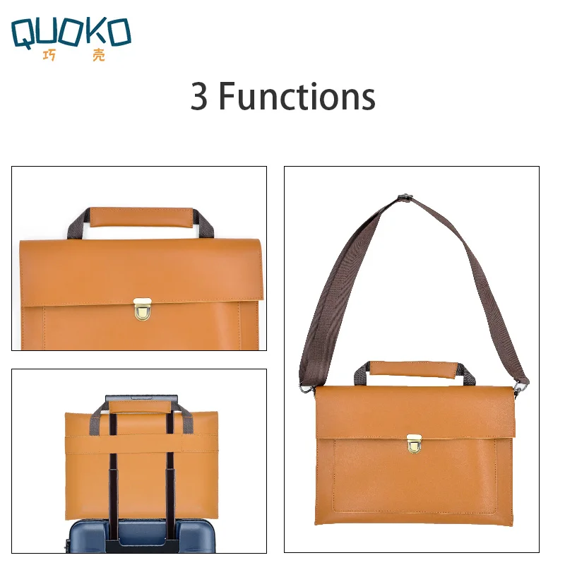 PU Leather women Laptop Bag Notebook Carrying Case Briefcase for Macbook Air 13.3 14  15 16 inch men Handbags shoulder Mouse Bag