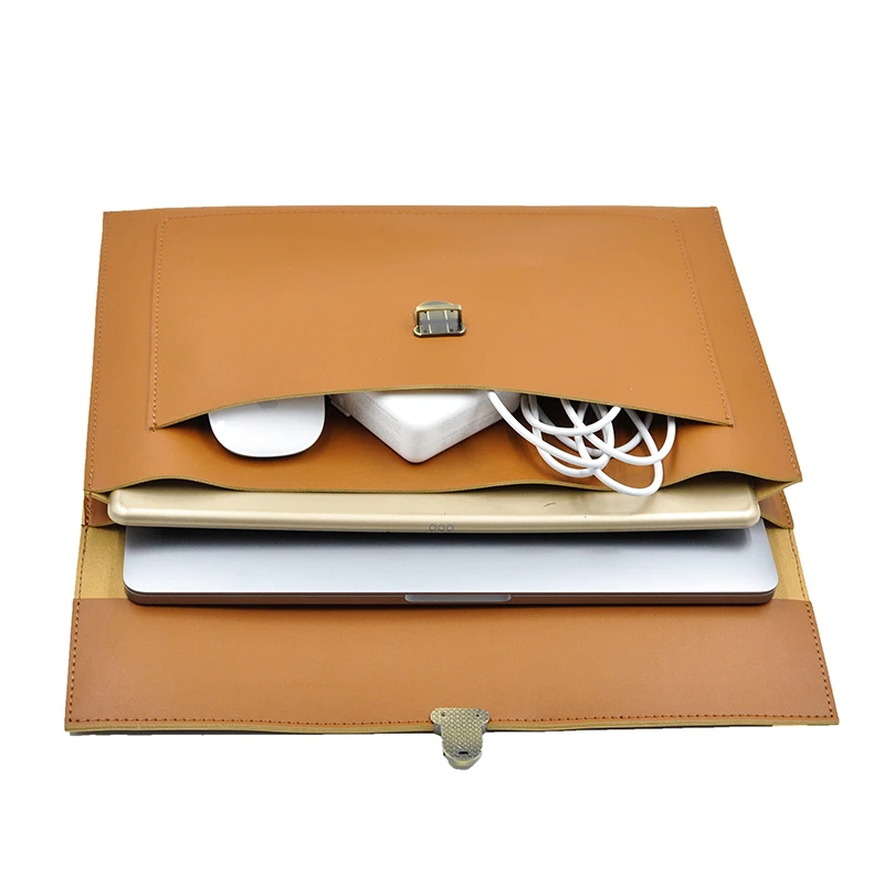 PU Leather women Laptop Bag Notebook Carrying Case Briefcase for Macbook Air 13.3 14  15 16 inch men Handbags shoulder Mouse Bag
