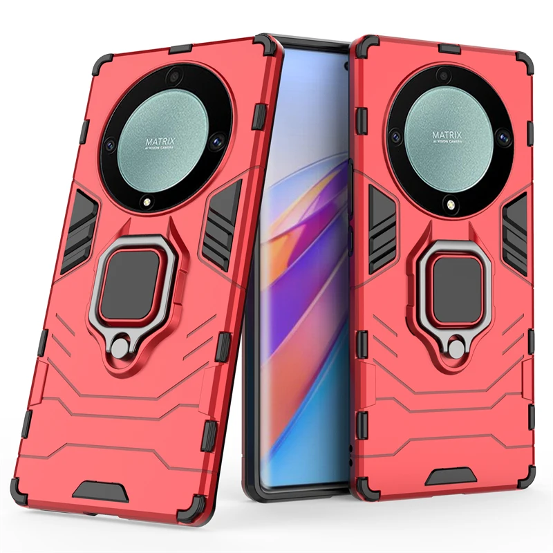 For Honor Magic 5 Lite 5G Cover Armor Capas Shockproof Back Ring Magnetic Holder Case Huawei Honor Magic5 Magic 5 6 Lite Fundas