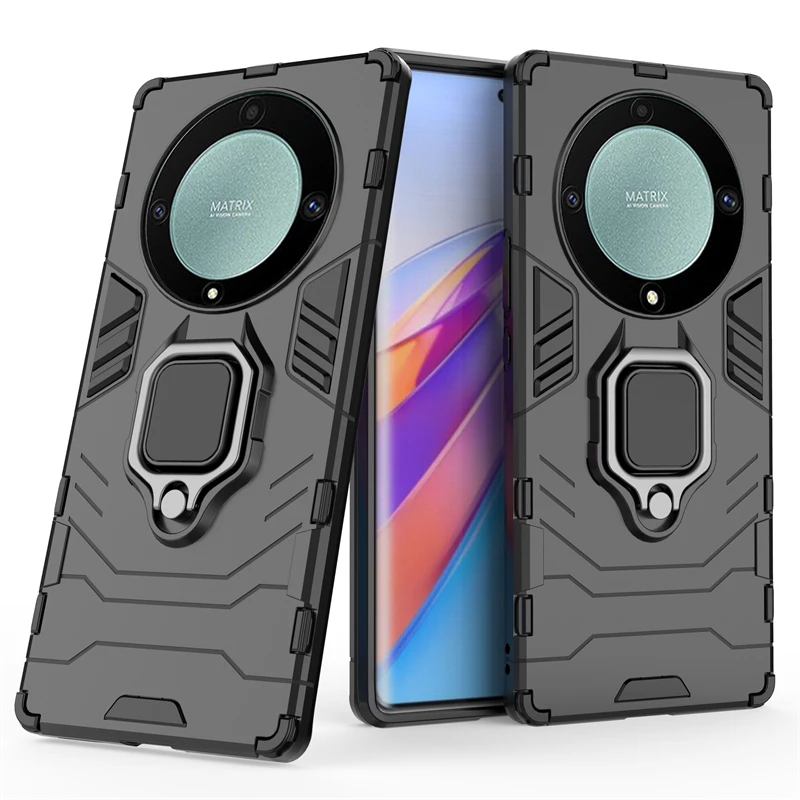 For Honor Magic 5 Lite 5G Cover Armor Capas Shockproof Back Ring Magnetic Holder Case Huawei Honor Magic5 Magic 5 6 Lite Fundas