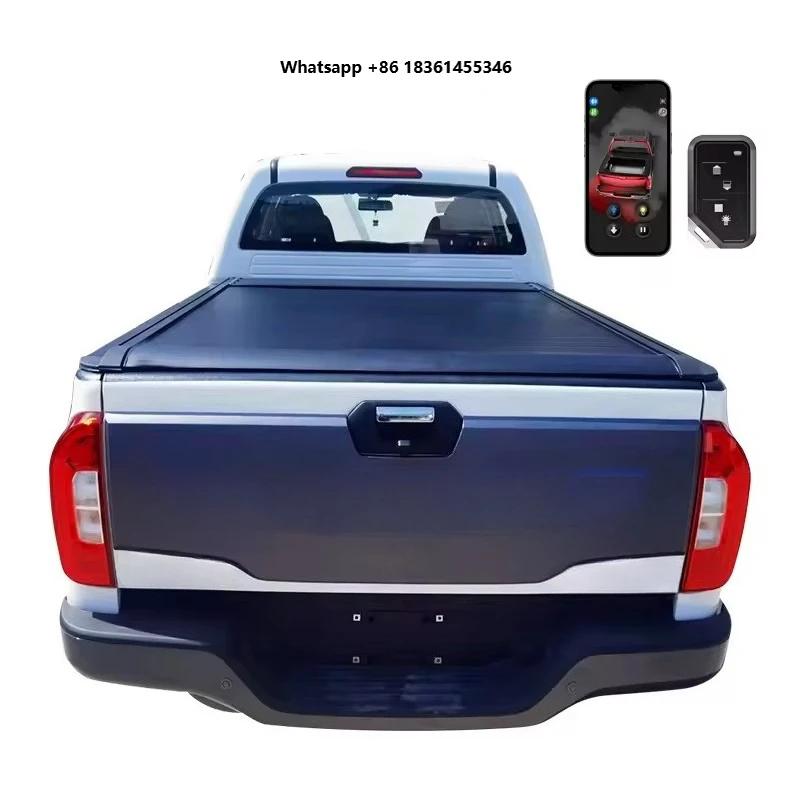Electric Manual Retractable Folding Tonneau Cover Rear Trunk Lid Tray Bed Cover with Roll Function Waterproof for Foton