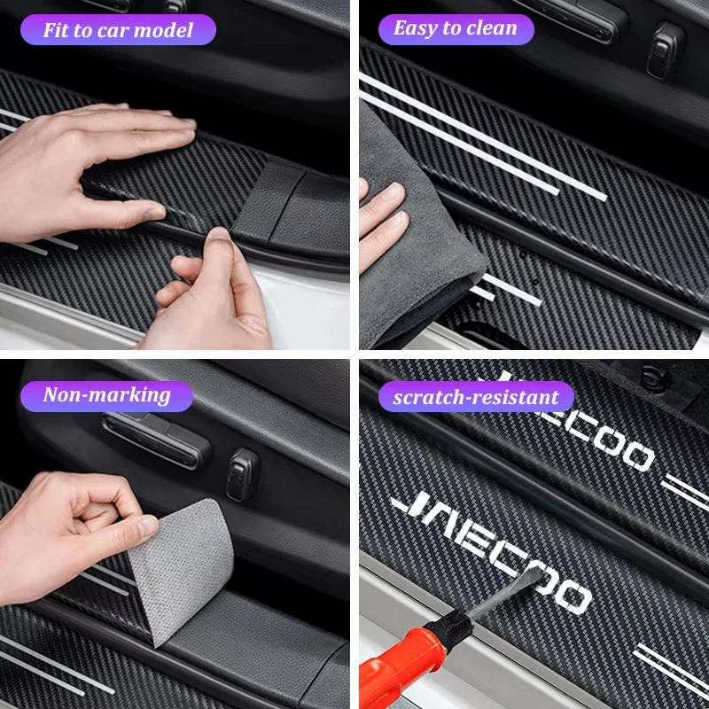 Car Door Sill Entry Guard Anti‑Scratch Threshold Scuff Plate Protector Sticker For Jaecoo J7 Jaecoo J5 Jaecoo J8