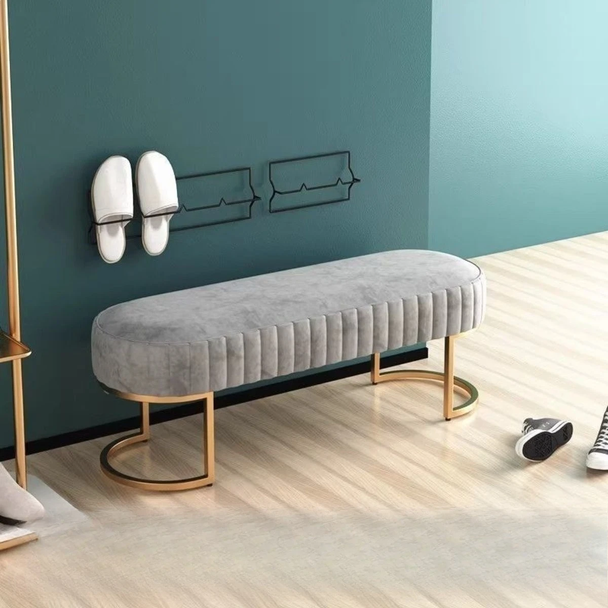 Home shoe changing stool, home door shoe testing stool, cloakroom, living room