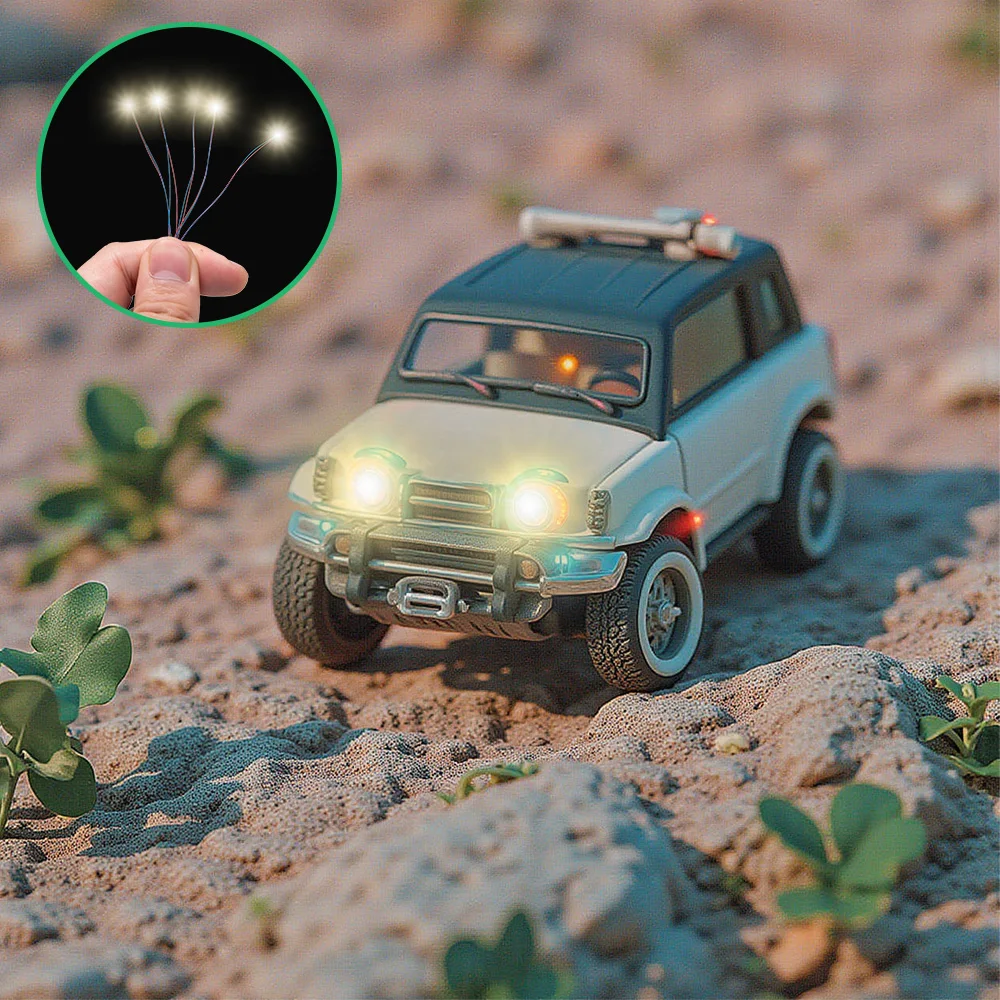 5PCS 3V LED 0402 0603 SMD Lamp Wired Chip 30cm Model Toys Railway Scene Micro Led Pre-soldered Light Model Kit for Cars Diorama