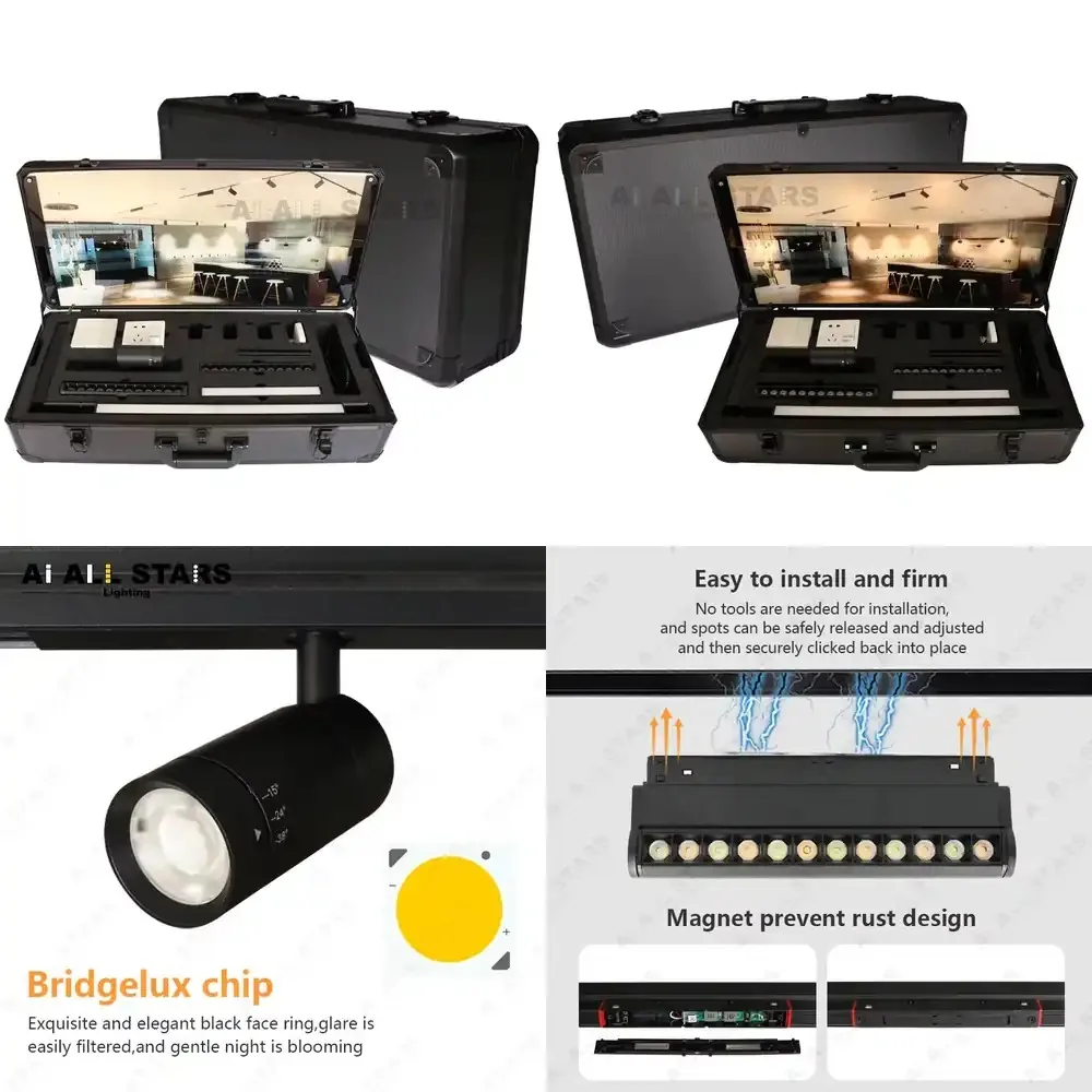 Portable LED Track Light Sample Box for Smart Bluetooth Magnetic 48V Track Lighting System Display Case for Magnet