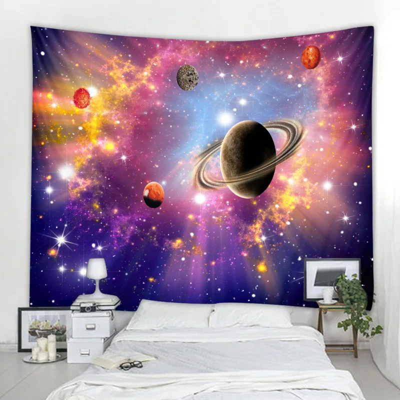 Night Sky Ocean Tapestry 3D Magical Fantasy Starry Sky Tapestry Wall Hanging Bedroom Living Room Dormitory Wall Art Decoration