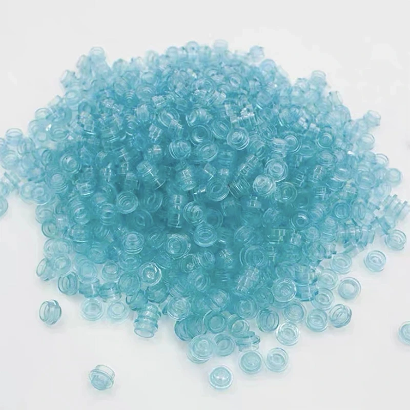 Universal Small Bricks 6141 Plate 1x1 Round Transparent Blue Brick Building Blocks Ocean Seascape Seawater Parts House DIY Toys