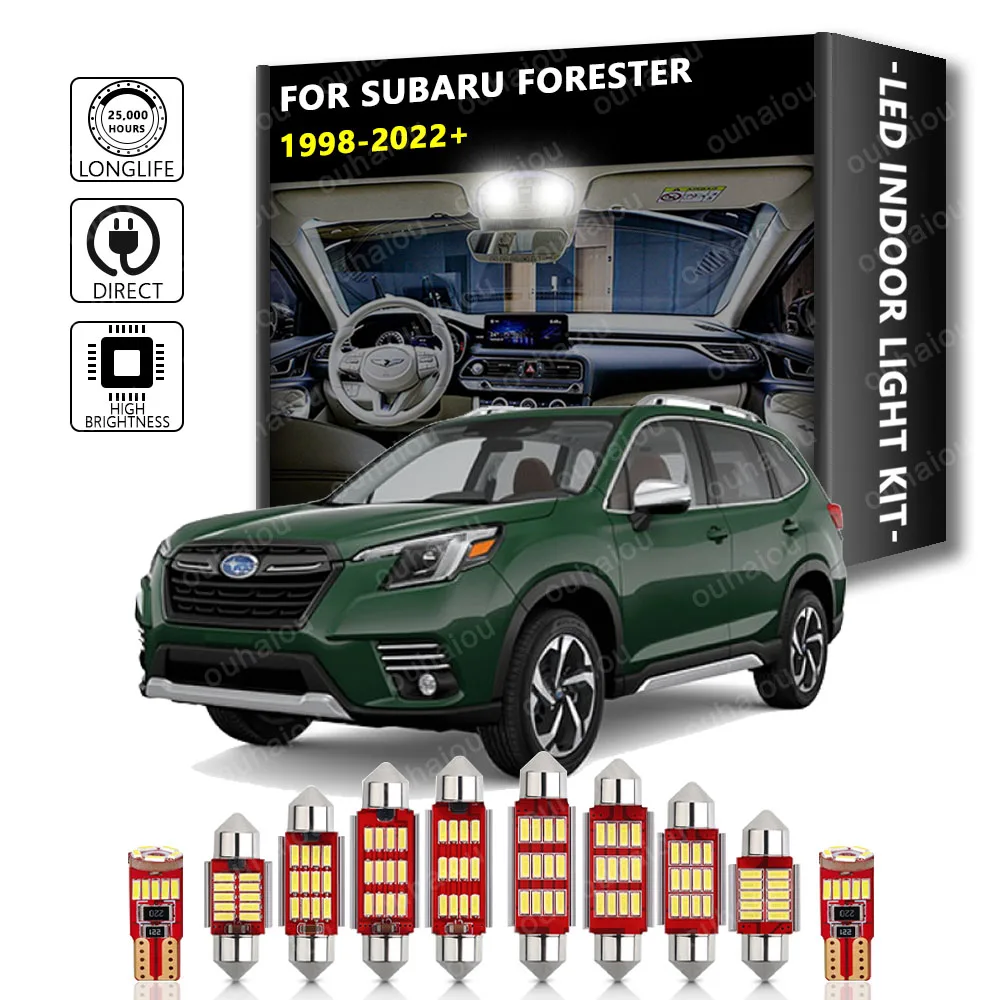 Interior LED For Subaru Forester 1998-2022+ Canbus Vehicle Indoor Dome Map Reading Trunk Door Light Car Lamp Accessories