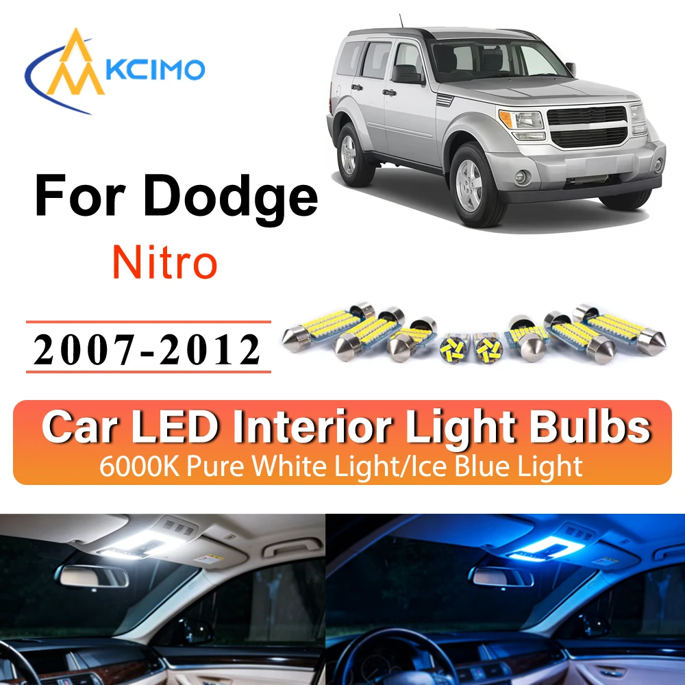 Super Bright Interior Light Kit For Dodge Nitro 2007-2012 LED Map Dome Lamp Auto Accessories Car Styling Direct Fit