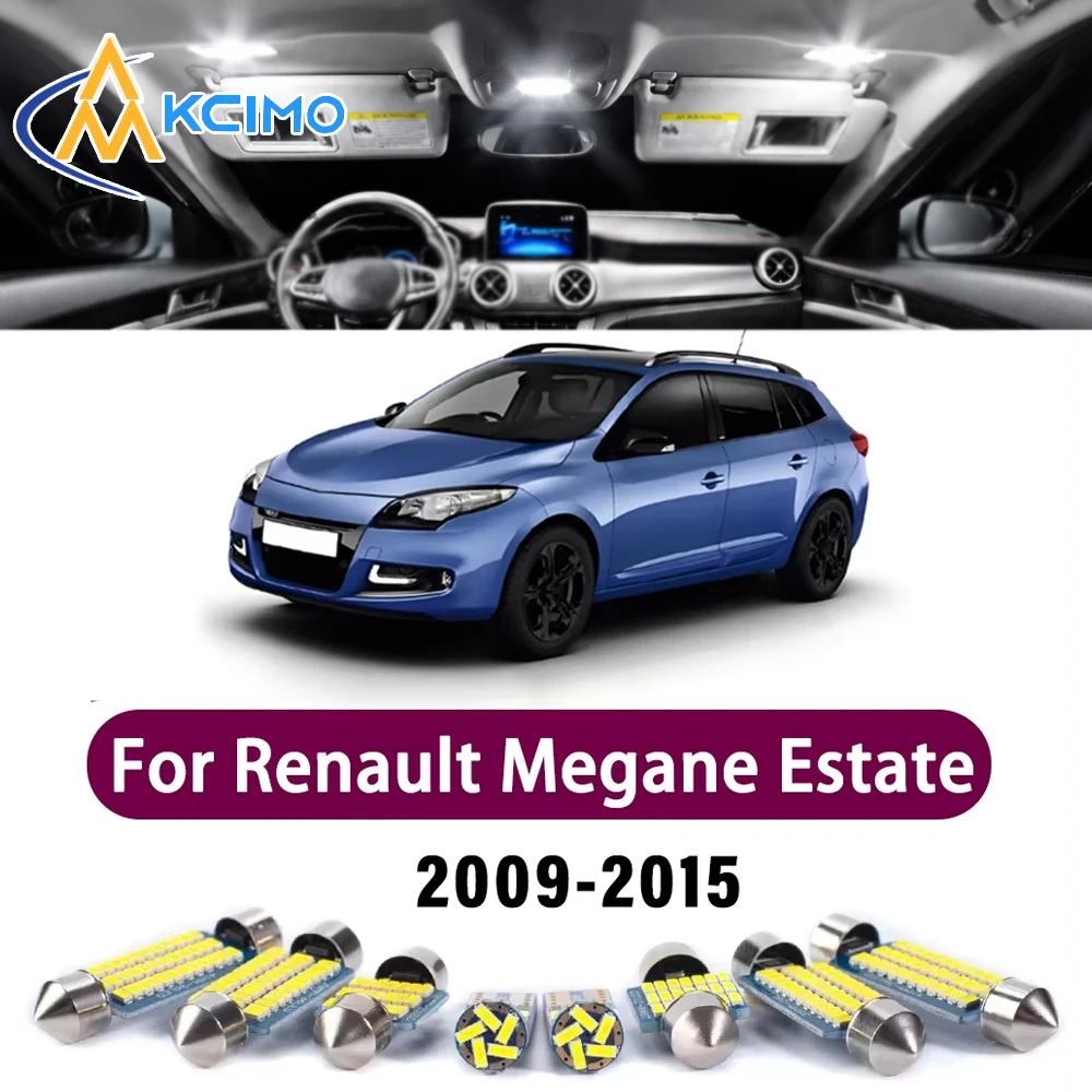 KCIMO For Renault Megane Estate Grandtour Wagon 3 MK3 III 2009-2015 Bright LED Interior Dome Map Trunk Light Kit Car Led Lamps