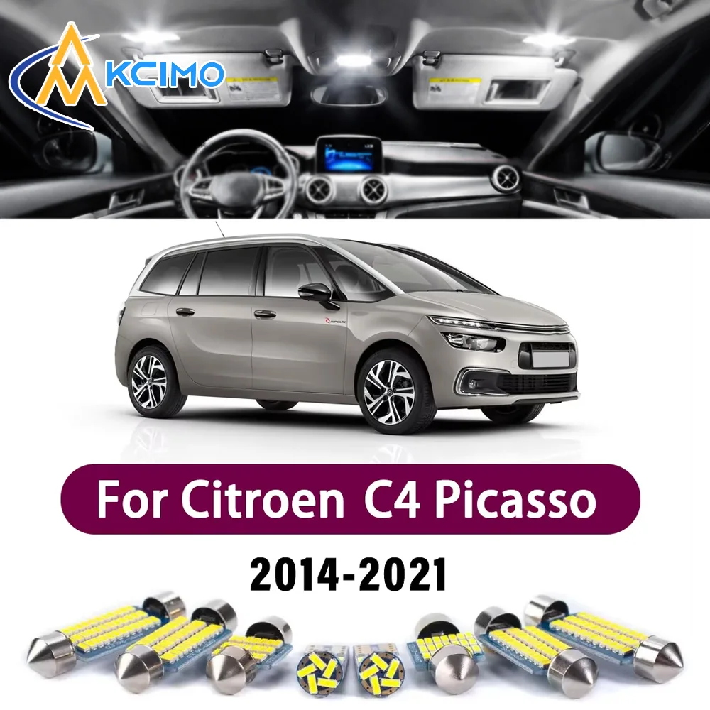 For Citroen C4 Picasso Grand Picasso MK2 II 2014-2021 LED Interior Light Dome Map Lamp White Blue Car Accessories