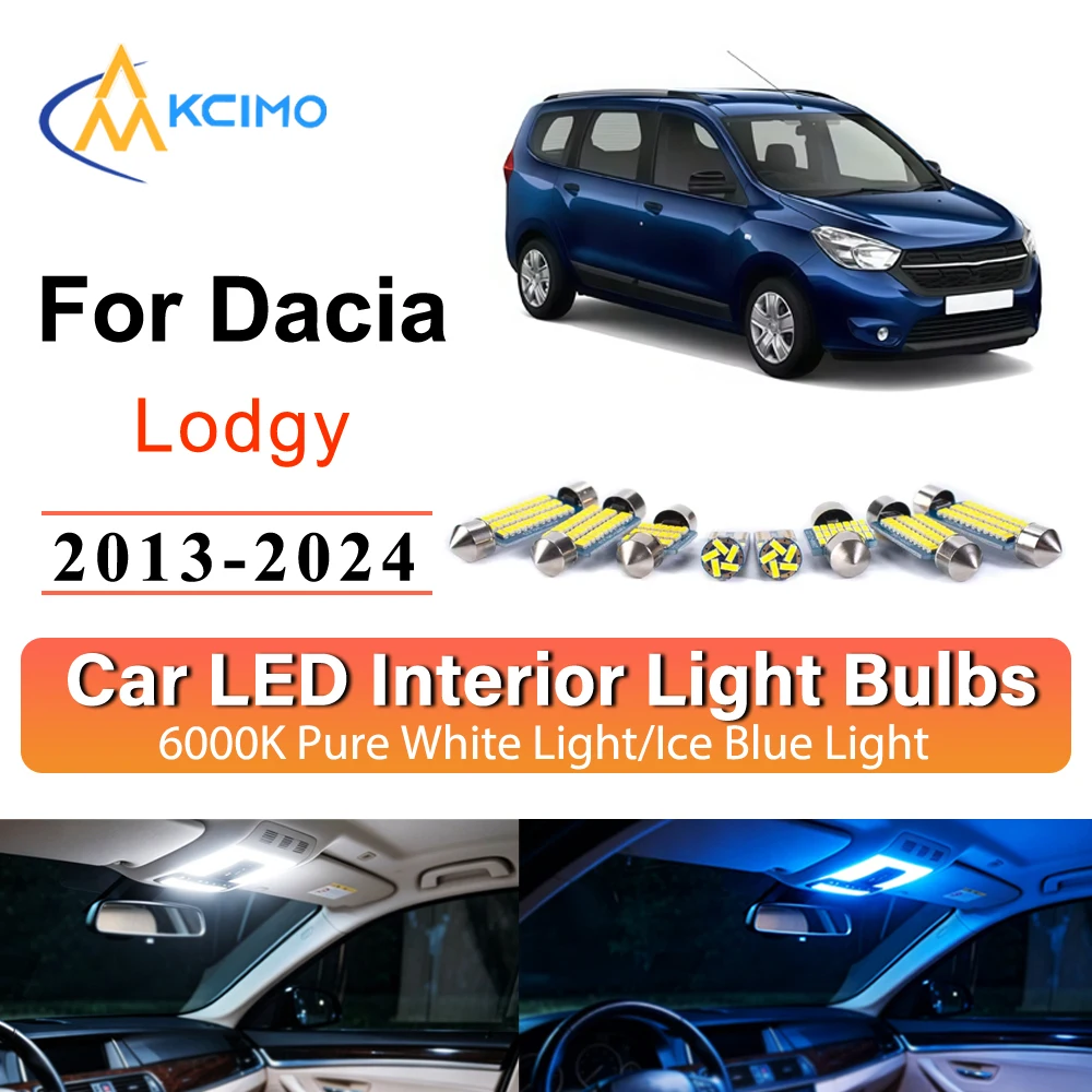 Interior LED Lights Plug and Play For Dacia Lodgy 2013-2024 Map Dome Lamp Footwell Lighting Kit Direct Fit Car Accessories