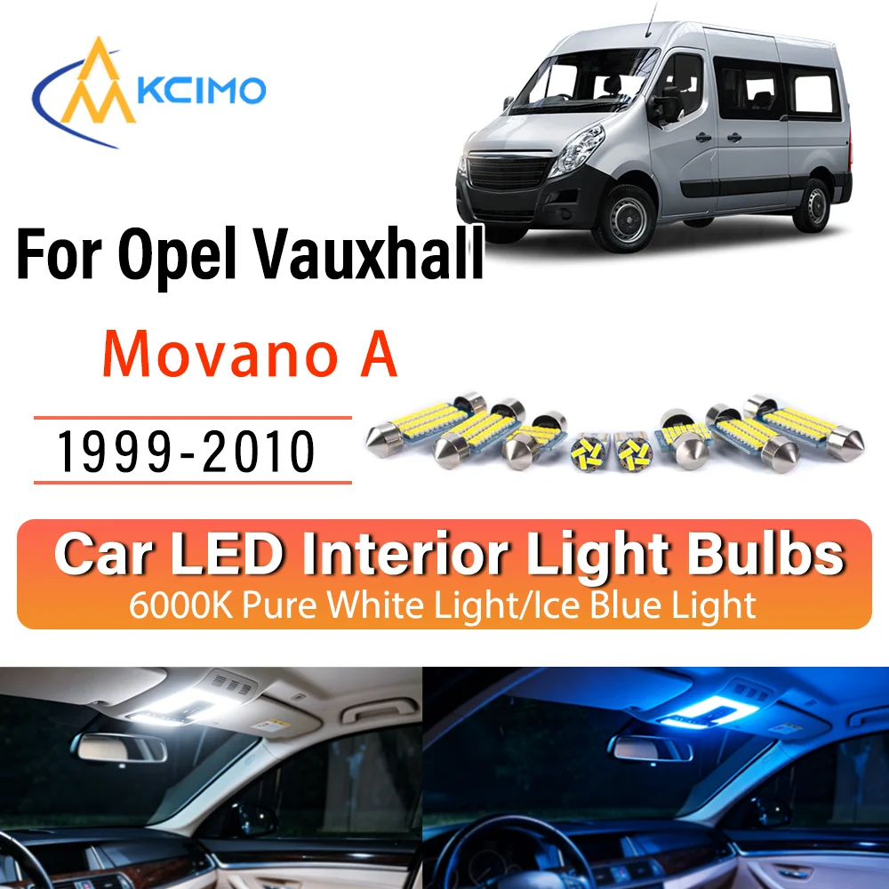 For Opel Vauxhall Movano A 1999-2010 Steady Illuminating LED Car Interior Bulb Refit Pack Direct Fit Overhead Reading Cargo