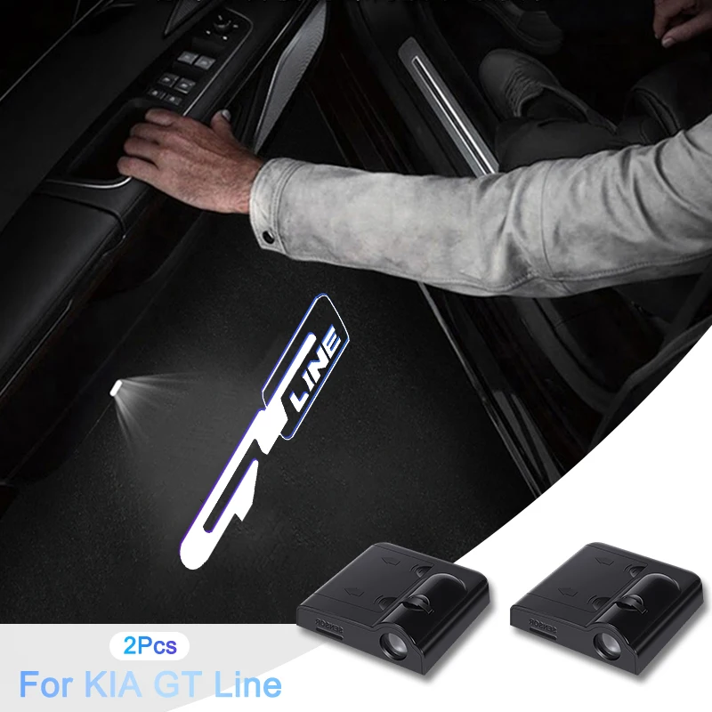 LED Car Door Logo Projector Lamps Welcome Light For KIA GT LINE K2 Sportage Stinger Sorento Ceed Soul Sorento VENGA KX5 K3 K4 K5