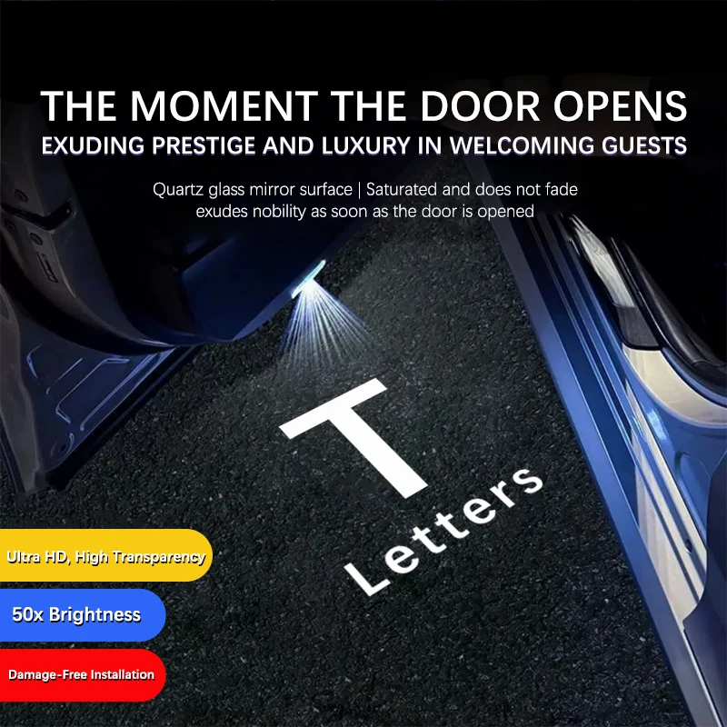 LED Car Logo Projector Ghost Shadow Welcome Door Light For Tesla Model 3/S Model Y/X Decoration Accessories