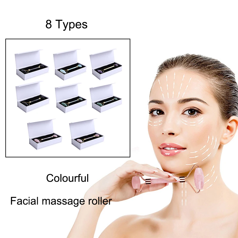Jade Roller Massager Facial Lifting Skin Care Anti Wrinkle Face Neck Beauty Natural Gouache Scraper For Beauty Tool