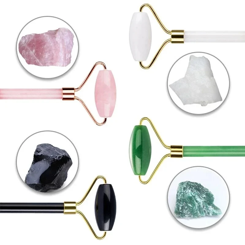 Jade Roller Massager Facial Lifting Skin Care Anti Wrinkle Face Neck Beauty Natural Gouache Scraper For Beauty Tool
