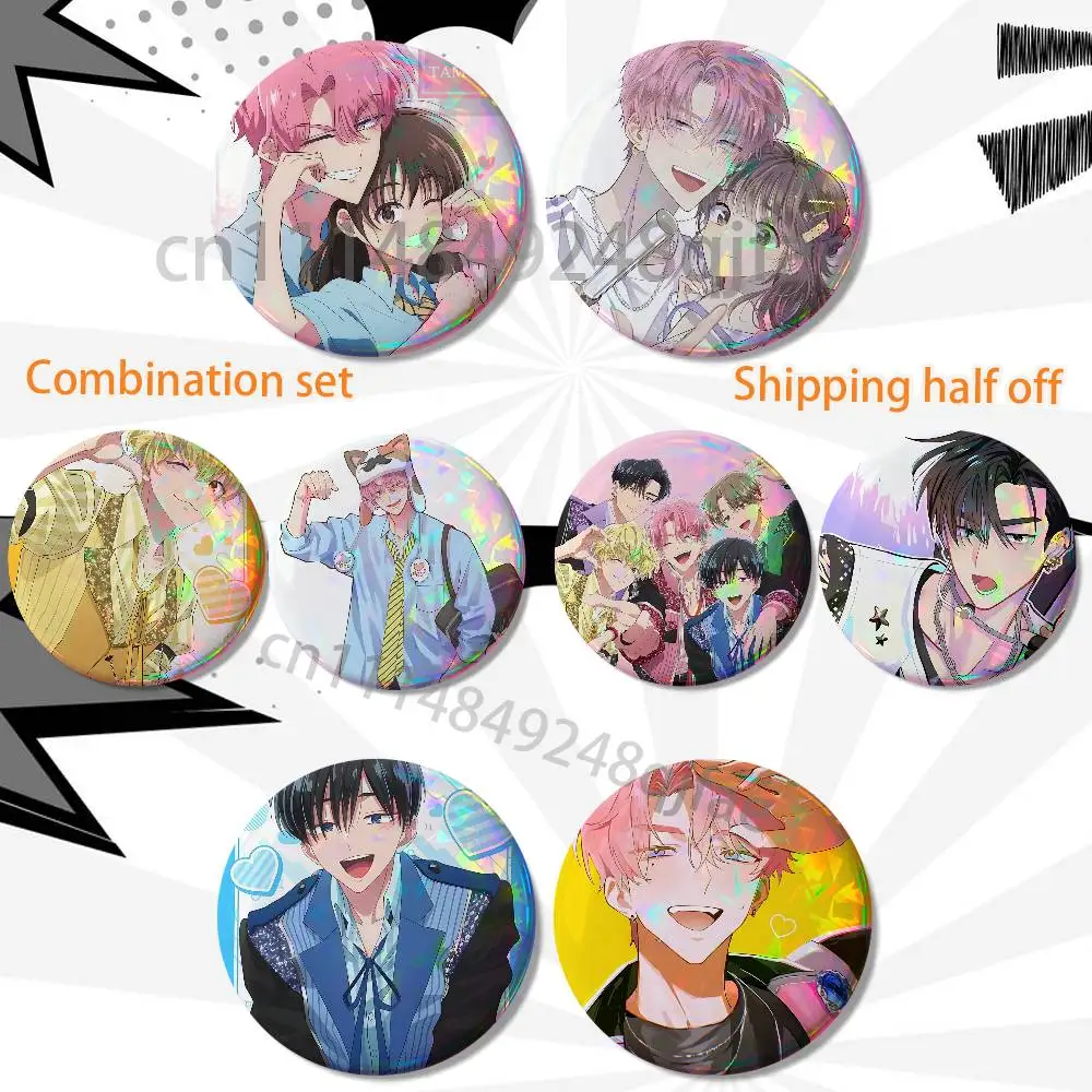 Utage Kinoshita Tamons B-Side Fukuhara 2 piece set Badges On Backpack Jacket Cartoon Round Brooches Acrylic Button Pins
