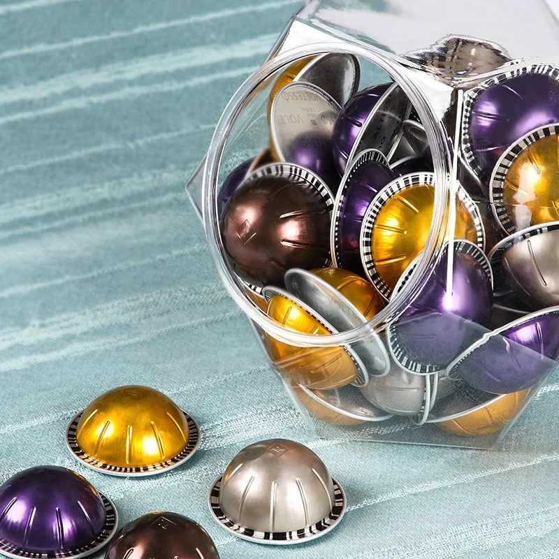 Large-Capacity 12-Sided Polygon Elegant Coffee Pods Holder For Dolce Gusto Nespresso Acrylic Capsule Coffee Storage Box