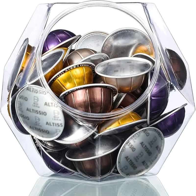 Large-Capacity 12-Sided Polygon Elegant Coffee Pods Holder For Dolce Gusto Nespresso Acrylic Capsule Coffee Storage Box