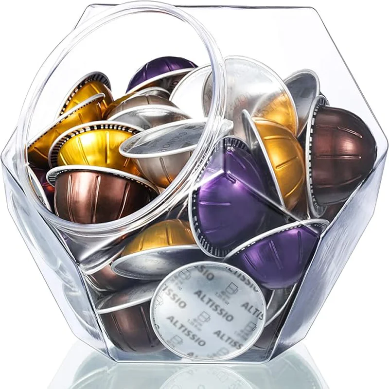 Large-Capacity 12-Sided Polygon Elegant Coffee Pods Holder For Dolce Gusto Nespresso Acrylic Capsule Coffee Storage Box