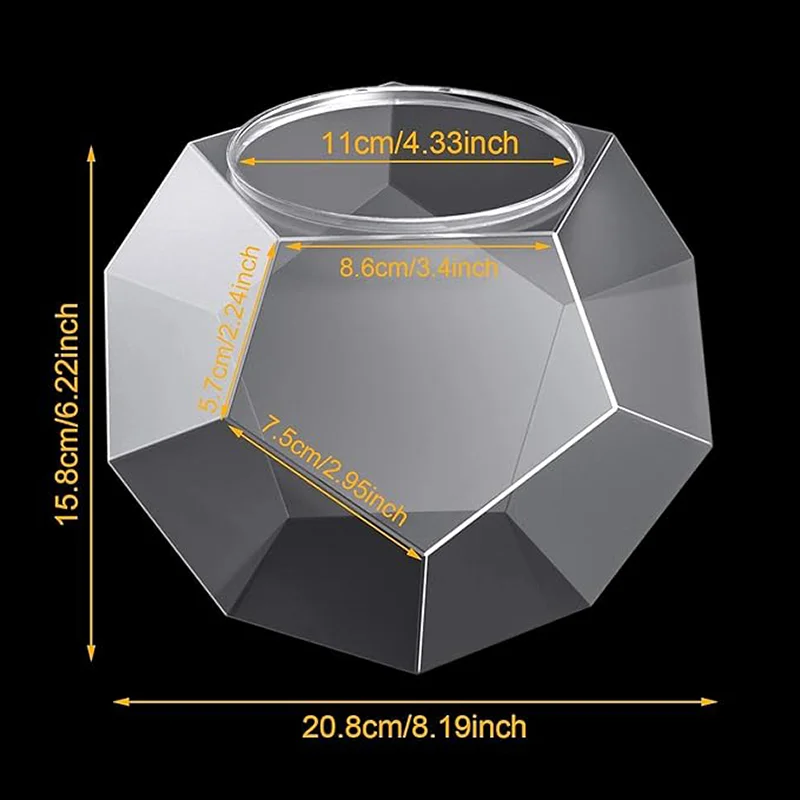 Large-Capacity 12-Sided Polygon Elegant Coffee Pods Holder For Dolce Gusto Nespresso Acrylic Capsule Coffee Storage Box