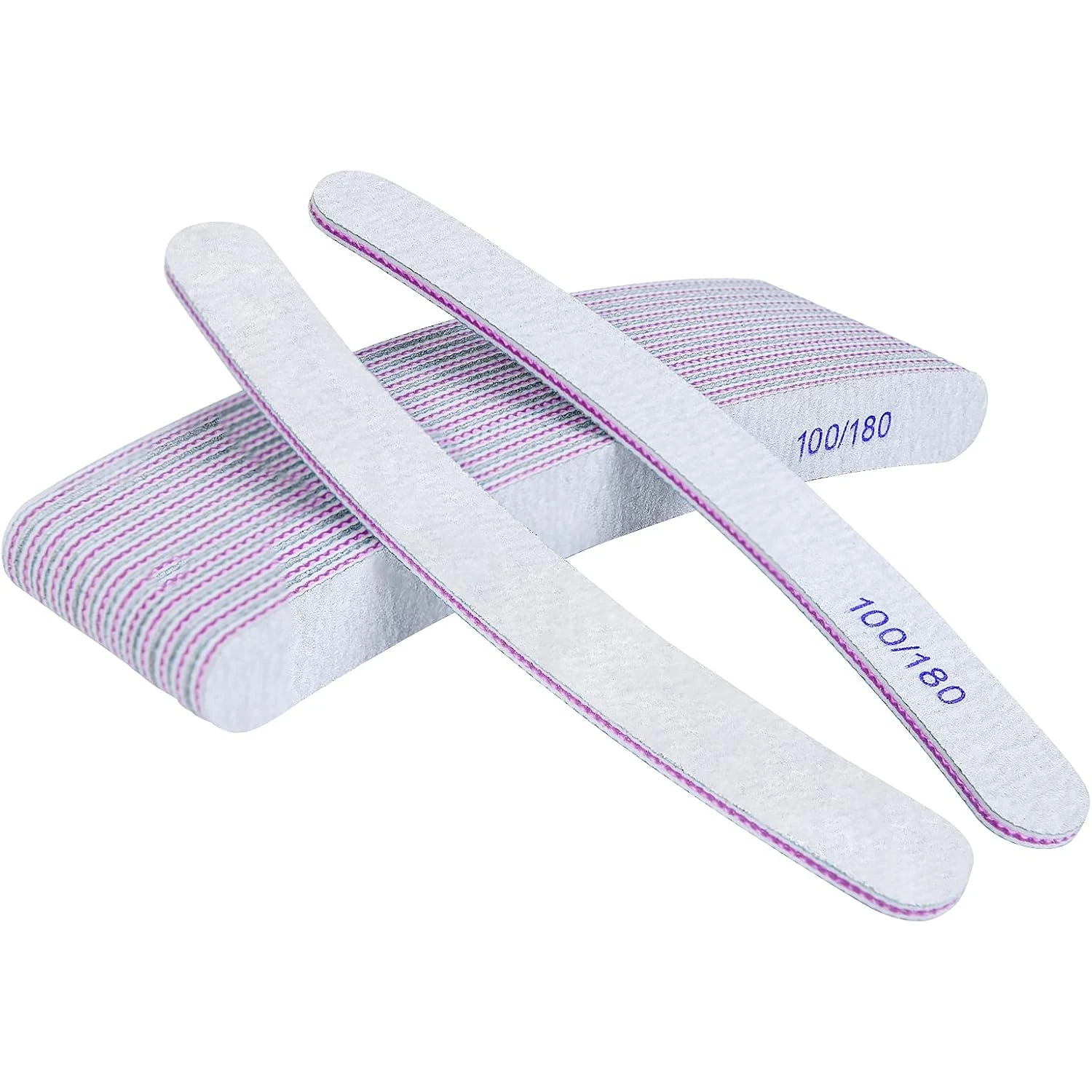 25Pack Double-Sided Nail Files, Grit Professional Emery Boards for Natural And Acrylic Nails, Reusable Manicure