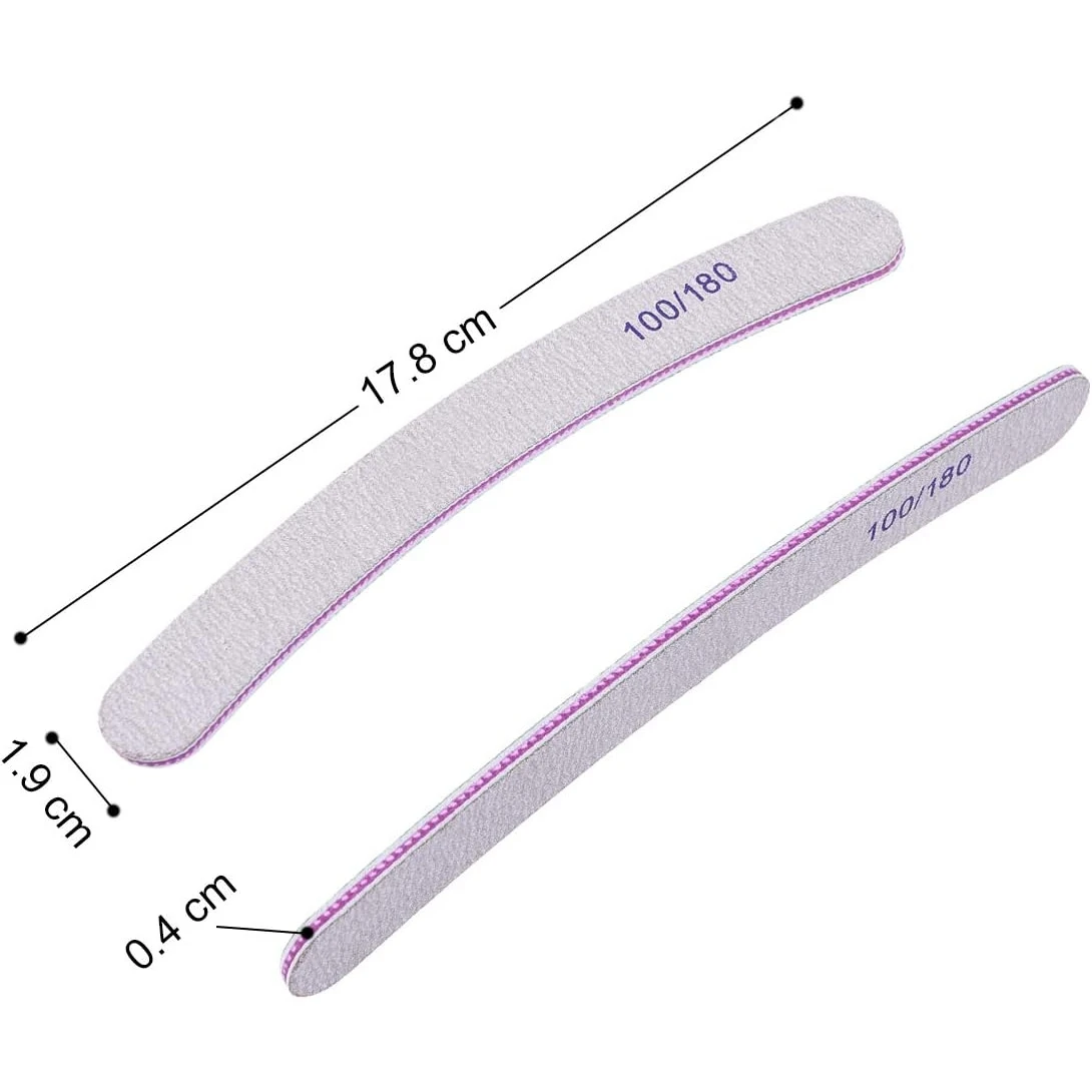 25Pack Double-Sided Nail Files, Grit Professional Emery Boards for Natural And Acrylic Nails, Reusable Manicure