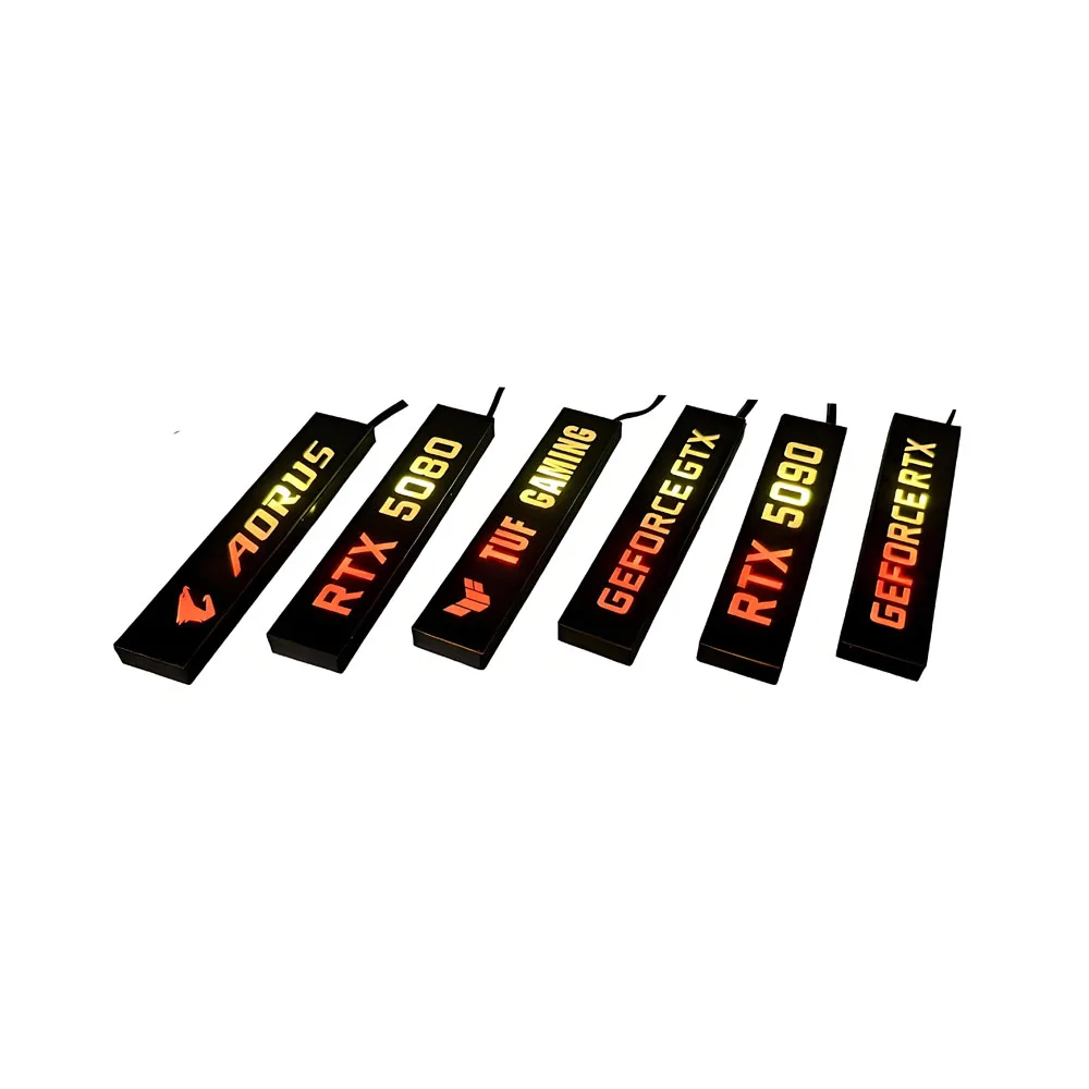 Video Card Lighting Panel For RTX 5090 5080 4090,MOD GTX ROG 3060ti 4080 GPU Side ARGB Plate,Gamer Cabinet Faith Lamp AURA SYNC