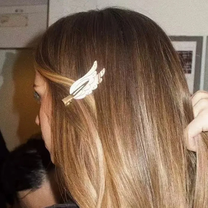 7cm Wings Hairpin Fun Hairpin Y2K Traceless Hairpin with Diamonds Cosmetics Clip Side Broken Hair Bangs Clip Hair Accessories