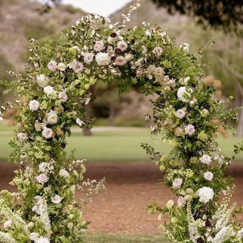 FSDKX  Whimsical Forest Style Green Hydrangea & Rose Arrangement Handmade Flower for Bridal Shower & Outdoor Wedding