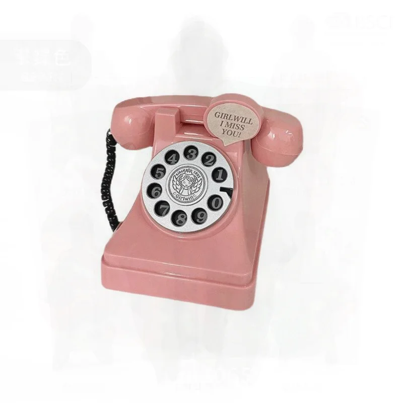 Pink Girly Telephone Piggy Bank Ins Style Heart Ornament Photography Prop Room Decor Birthday Gift Idea Summer Green Retro Red