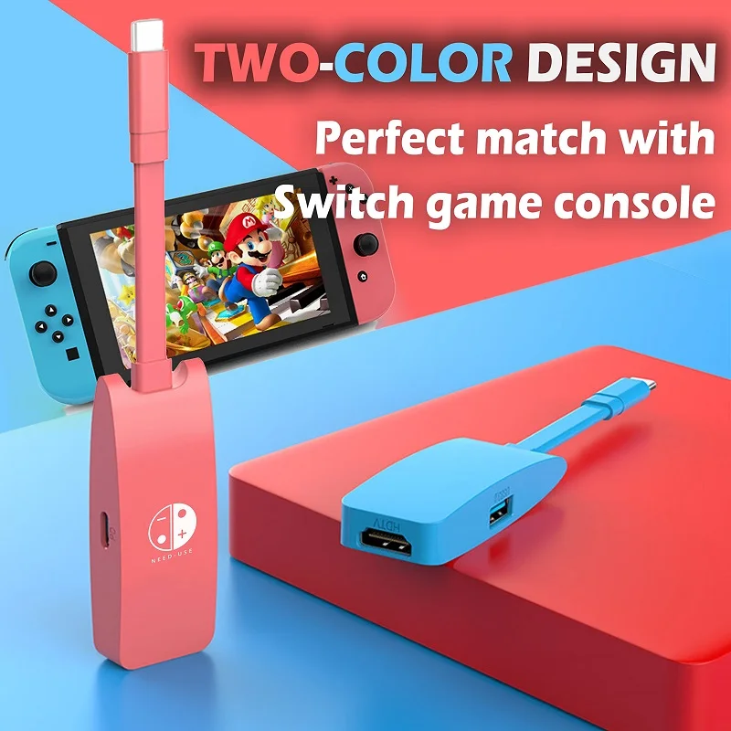 Mini Portable USB-C to 4K HDTV-Compatible for Nintendo Switch Docking Station USB 3.0 Hub PD 100W for Macbook Pro