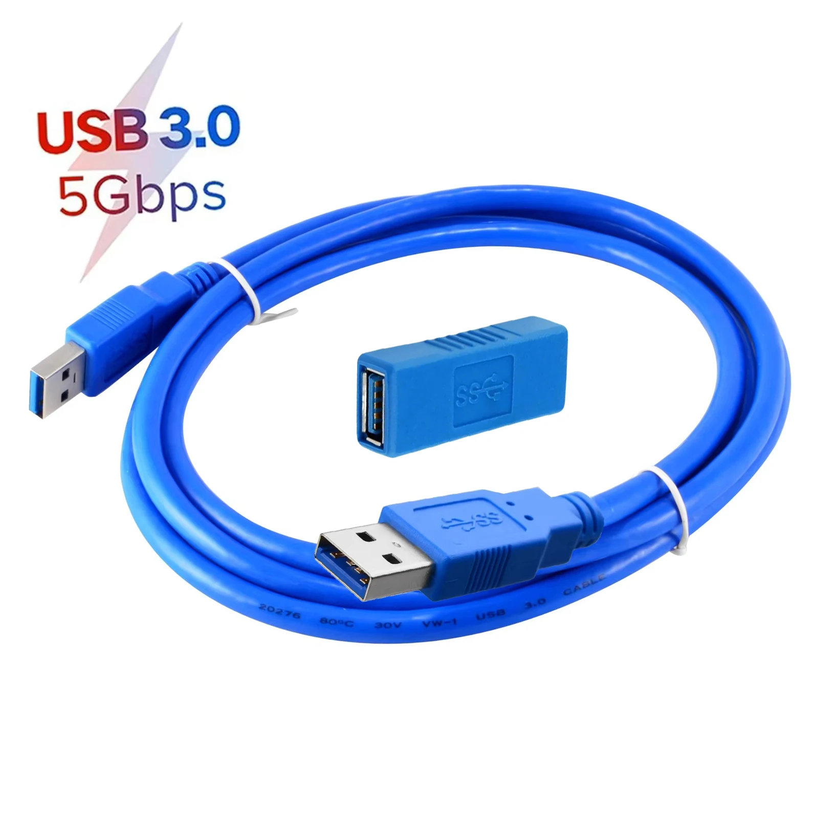 6 Feet 1.8 Meter USB3.0 A-A Extension Cable High Speed Data & Power Cord for Desktop Laptop External Hard Drive Hub Cooler