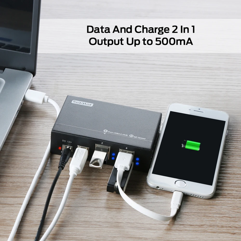 A-142 Sipolar 4 Port Usb 2.0 Hub  for Sd Card Usb  Duplicator  480M/bps Usb  Data Hub Splitter