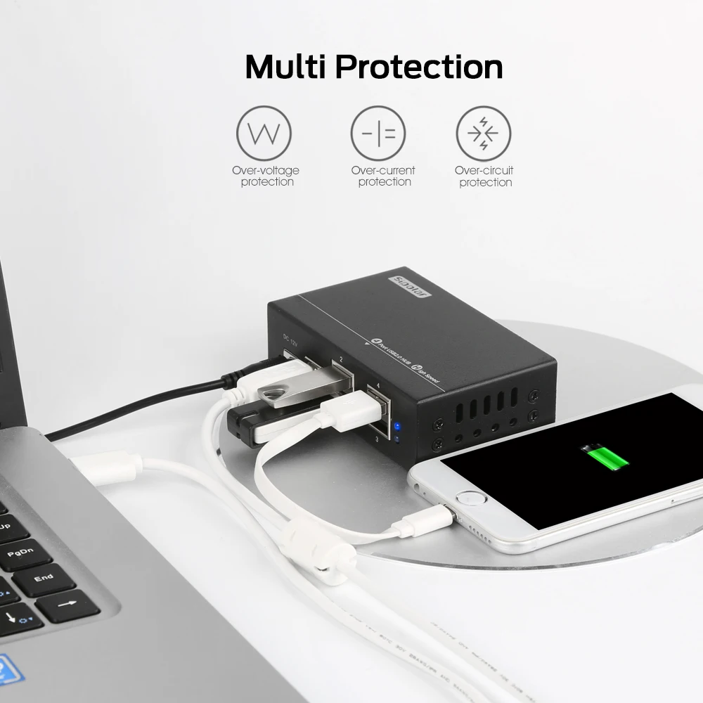 A-142 Sipolar 4 Port Usb 2.0 Hub  for Sd Card Usb  Duplicator  480M/bps Usb  Data Hub Splitter