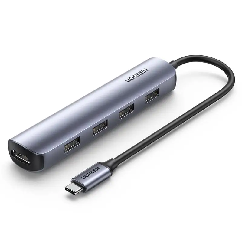 UGREEN USB C Hub Adapter 4K 30Hz USB C to HD-MI Adapter 4 USB 3.0 Ports Type C Multiport Adapter High-speed Data Transfer