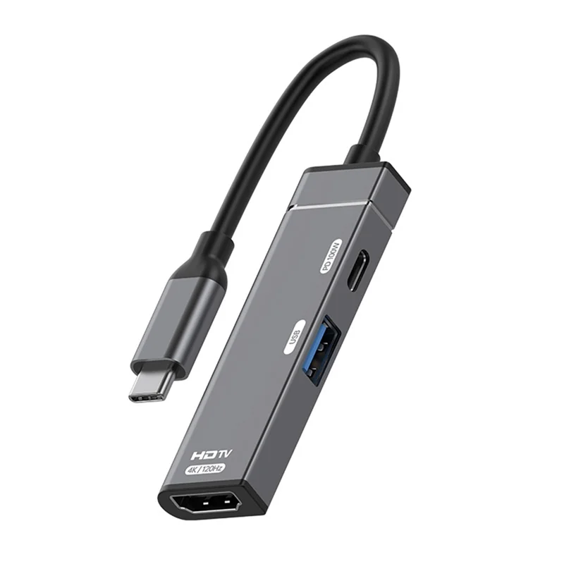 High Quality 3IN1 USB C Hub Type-c to 4K 120HZ HDMI-Compatible USB3.0 Data 100W PD Type-c Charging Adapter USB-C Docking Station