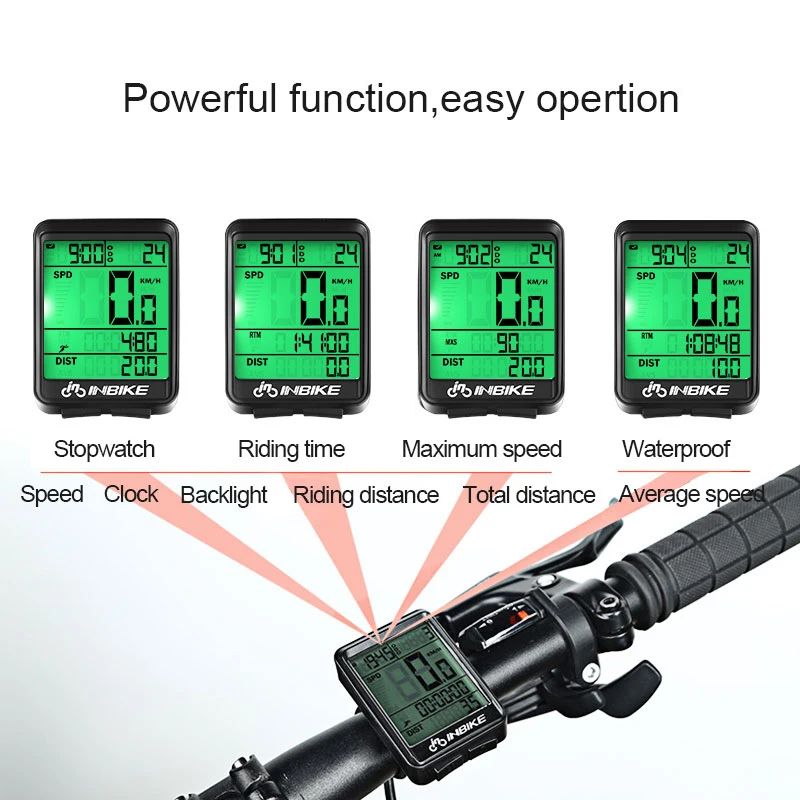 INBIKE Bicycle Computer Wireless And Wired MTB Bike Cycling Odometer Waterproof Bike Speedometer Stopwatch LED Digital Rate