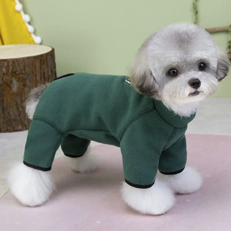 Warm Dog Clothes Wrapped Belly Dog Costumes Clothing Jumpsuit Suit For Small Dogs Shih Tzu Chihuahua Puppy Overalls Tracksuit XS