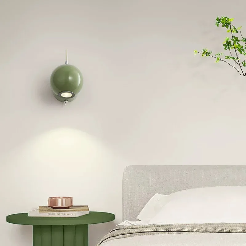 Cream Style Bedroom Living Room Corridor Wall Light LED Creative Simple Magnetic Angle Adjustable Switch Small Wall Light