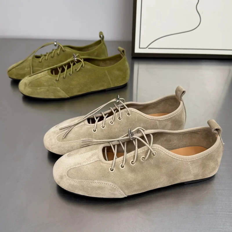 AIYUQI 2026 New Women's Mary Jane Shoes Round Toe Casual Ballet Flats Women Retro Style Lace up German Style Shoes female