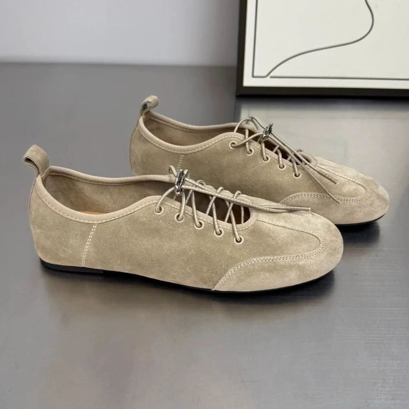 AIYUQI 2026 New Women's Mary Jane Shoes Round Toe Casual Ballet Flats Women Retro Style Lace up German Style Shoes female