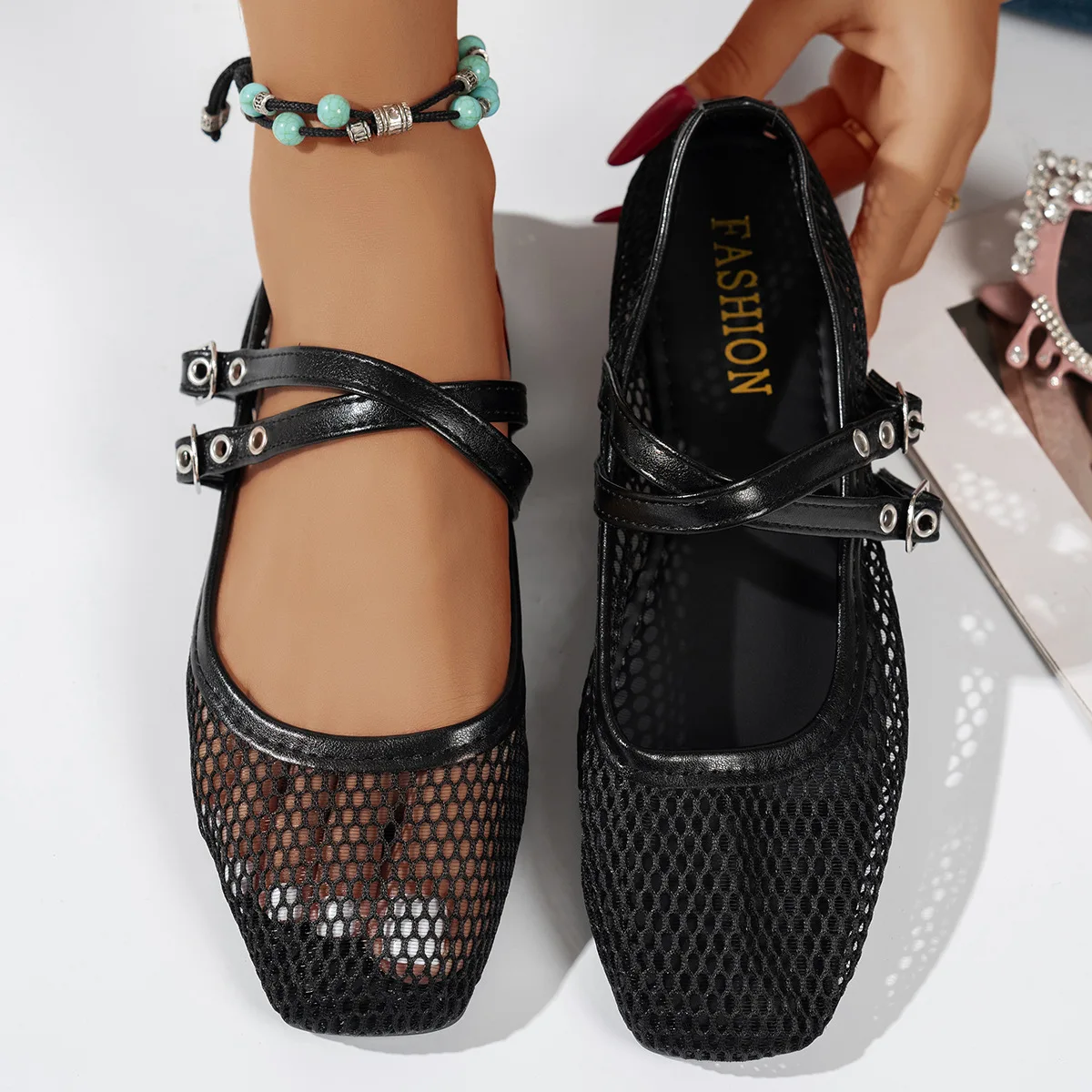 Women 2026 New Flat Shoes Women Hollow Ballet Flats Comfort Soft Soled Dance Shoe Summer Casual Sandals Flat Shoes